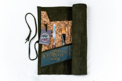 Sivellinrulla Artist Tool Roll Green Leather Tilaustuote - Image 16