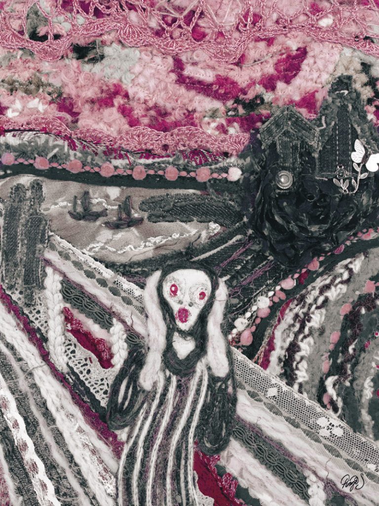 Taidejuliste Hysteria Pink'n Grey 30 x 40 cm