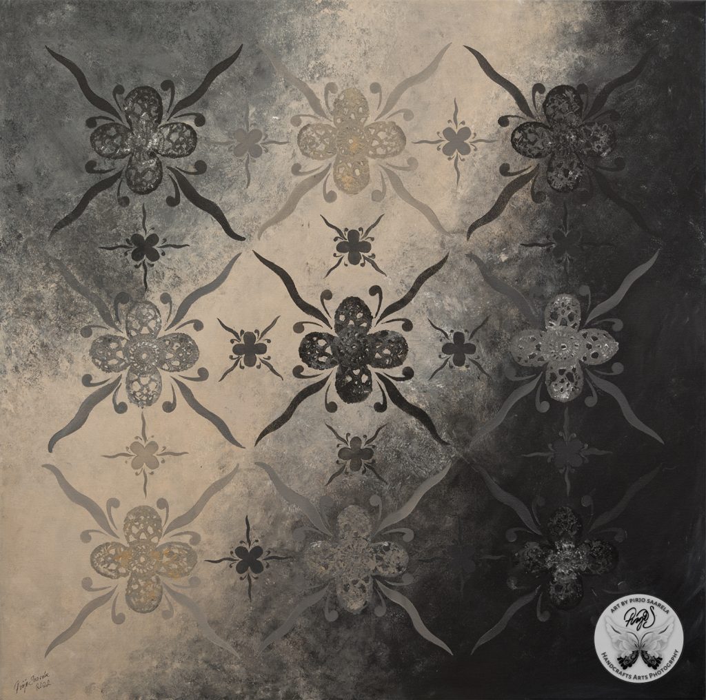 Akryylimaalaus Telling My Whole Life 90x90 cm