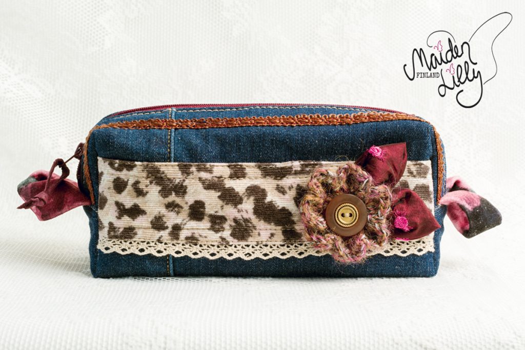 Meikkipussi Blue'n Brown Leopard Denim No. 7906